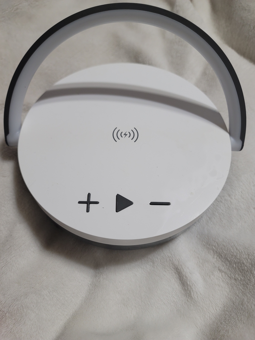 Wireless Portable Speaker And Light  with Handle - White Gray